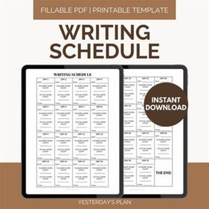 Creating A Writing Schedule Template