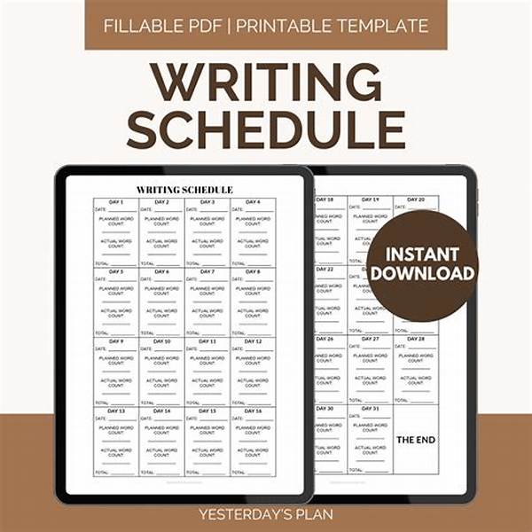 Creating A Writing Schedule Template