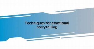 Nuanced Emotional Storytelling Techniques