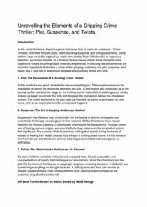 Manipulating Plot Twists For Suspense