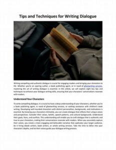 Techniques To Enhance Dialogue Writing