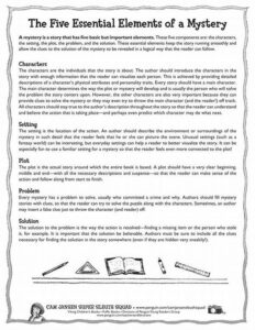 Essential Elements In Mystery Plotting