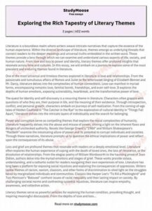 Exploring Literary Character Development Themes