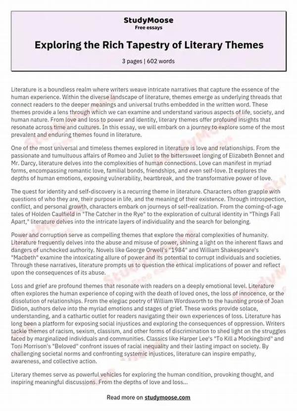 Exploring Literary Character Development Themes